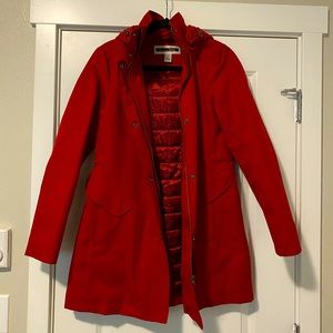 Red rain coat